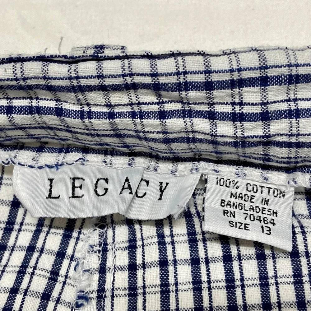 Legacy Shorts Women's‎ Junior 13 Blue White Plaid 8